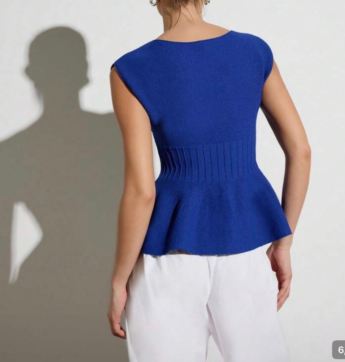 Peplum Knit Sweater Top – Pre-Owned, Unworn