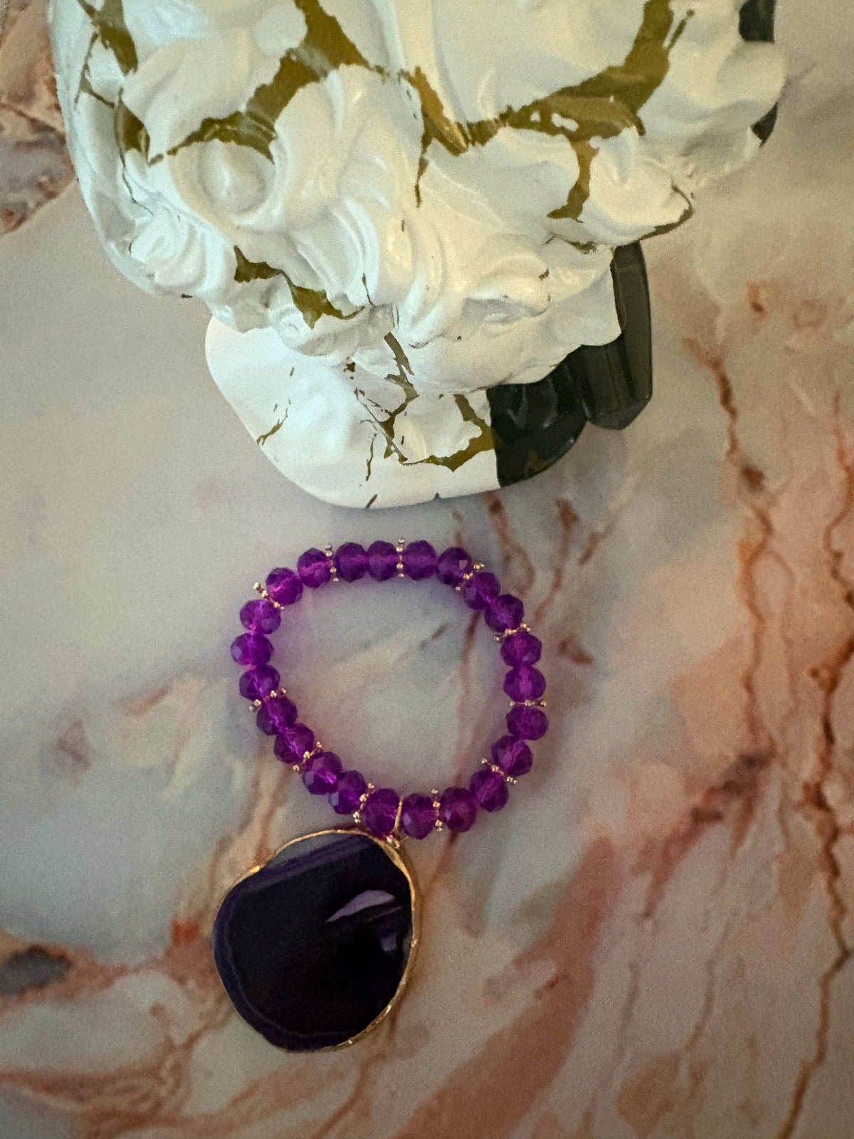 Amethyst Crystal Charm Bracelet – Pre-Owned, Medium Size