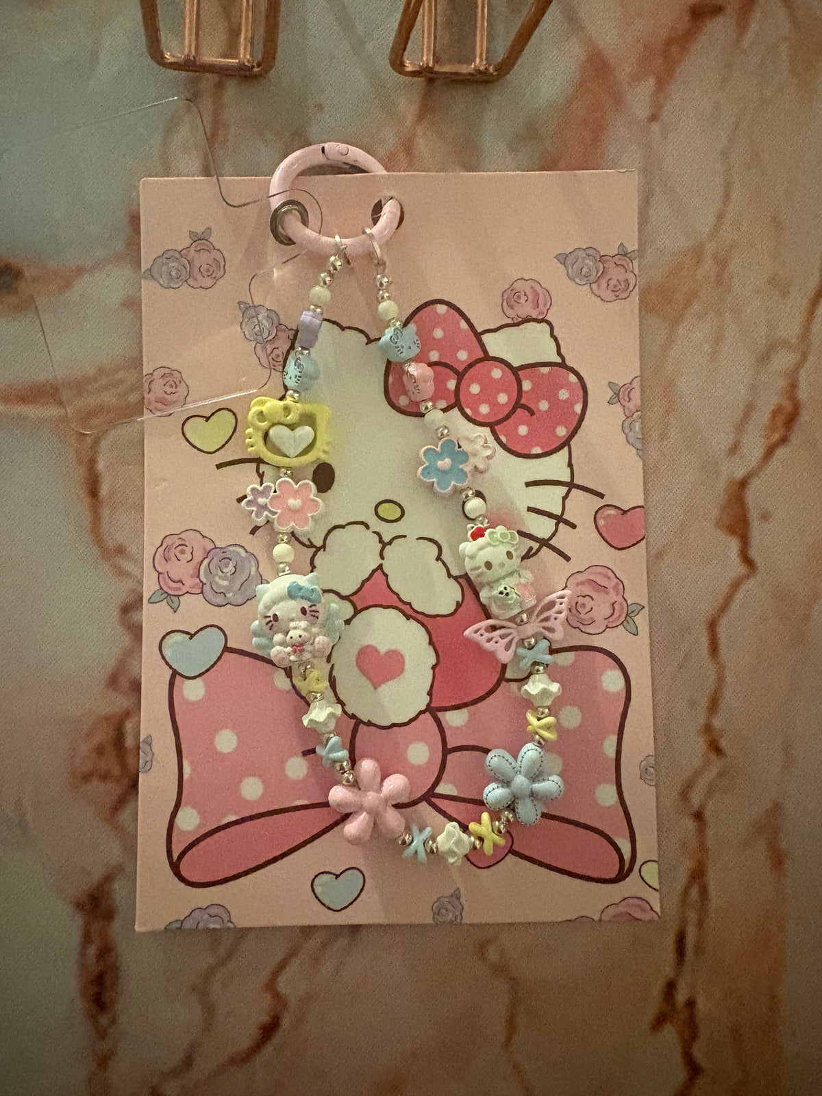 Hello Kitty Charm Phone Strap – Pink & White, Ages 13+