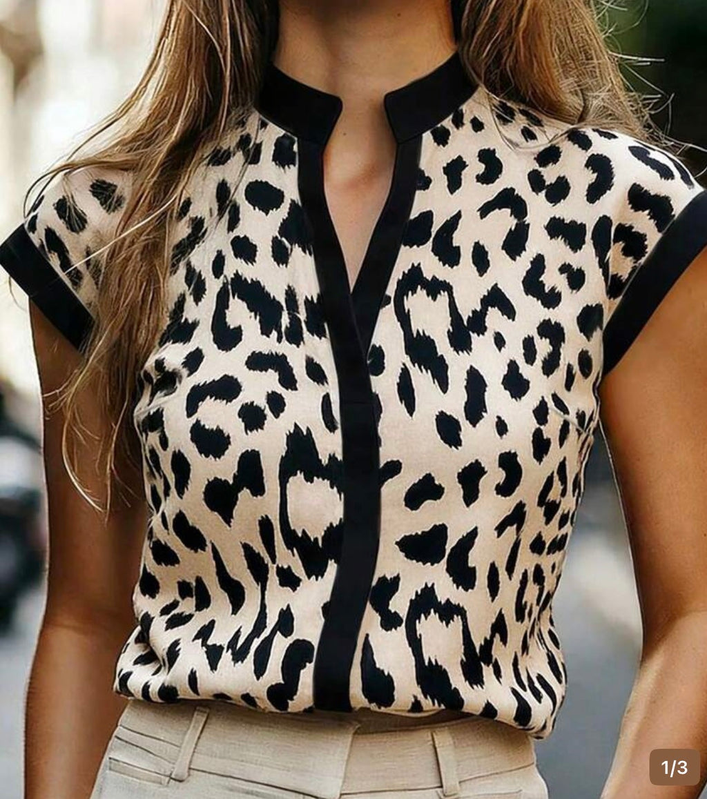 Leopard Print Sleeve Top – Pre-Owned, Unworn