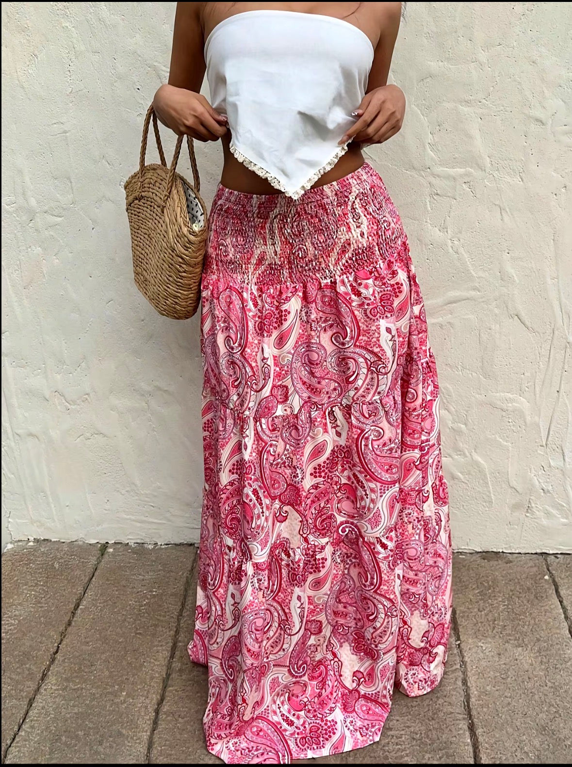 Bohemian Long Maxi Skirt – Pre-Owned, Flowy & Feminine