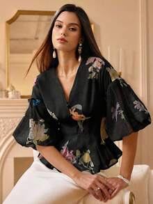 Organza Floral Sheer Top – Pre-Owned, Unworn